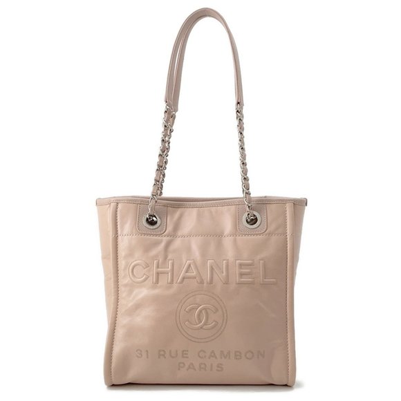 Chanel Chain Shoulder Bag Coco Mark Deauville PM Tote CHANEL - Picture 1 of 10